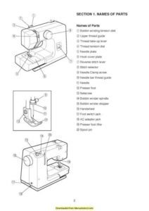 Elna Mini Opal Sewing Machine Instruction Manual