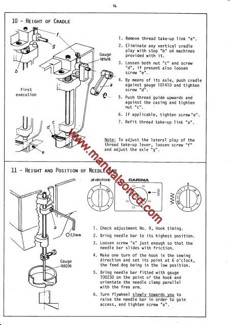 Elna Air Electronic - Carina - Elna 500 Sewing Machine Service Manual