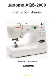 Janome AQS2009 Sewing Machine Instruction Manual.