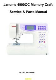 Janome 4900QC Memory Craft Sewing Machine Service-Parts Manual