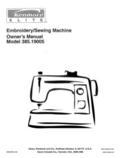 Kenmore 385.19005 Embroidery Sewing Machine Instruction Manual