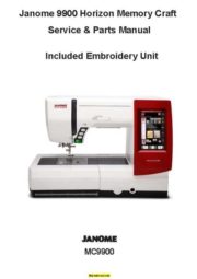 Janome 9900 Memory Craft Sewing Machine Service-Parts Manual