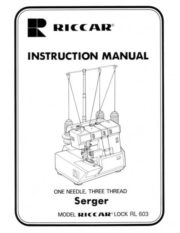Riccar RL603 Serger Sewing Machine Instruction Manual