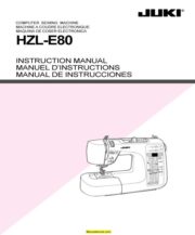 Juki HZL-E80 Sewing Machine Instruction Manual
