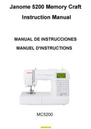 Janome 5200 Memory Craft Sewing Machine Instruction Manual