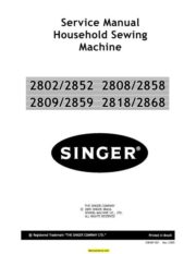 Singer 2802-2868 Sewing Machine Service-Parts Manual