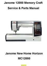 Janome 12000 Memory Craft Sewing Machine Service-Parts Manual