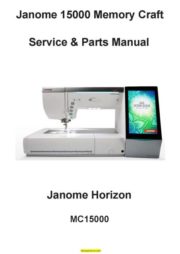 Janome 15000 Memory Craft Sewing Machine Service-Parts Manual
