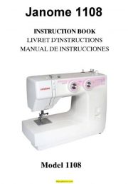 Janome 1108 Sewing Machine Instruction Manual