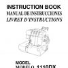 Janome 1110DX Serger Sewing Machine Instruction Manual