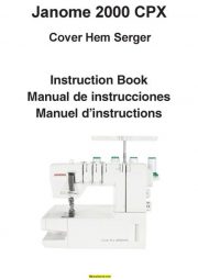 Janome 2000CPX Cover Hem Serger Sewing Machine Instruction Manual