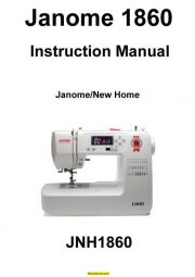 Janome New Home 1860 Sewing Machine Instruction Manual
