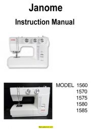 Janome 1560 Sewing Machine Instruction Manual