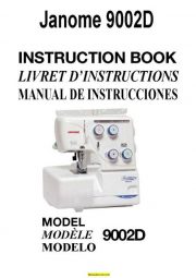 Janome 9002D Serger Sewing Machine Instruction Manual