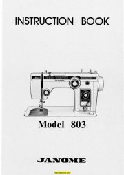 Janome 803 Deluxe Sewing Machine Instruction Manual