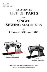Singer 500 - 503 Class Sewing Machine Parts Manual