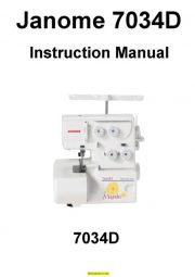 Janome 7034D Serger Sewing Machine Instruction Manual