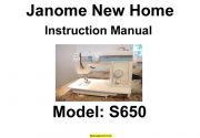Janome New Home S650 Sewing Machine Instruction Manual