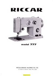 Riccar 777 Sewing Machine Instruction Manual