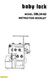 Baby Lock DBL34-60 Serger Instruction Manual