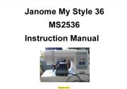 Janome My Style MS2536 Sewing Machine Instruction Manual