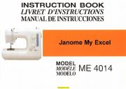 Janome ME4014 My Excel Sewing Machine Instruction Manual