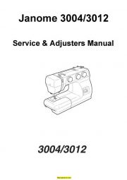 Janome 3004-3012 Sewing Machine Service-Adjusters Manual