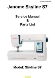 Janome Skyline S7 Service-Parts Sewing Machine Manual