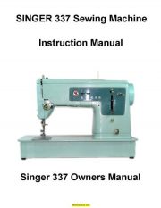 Singer 337 Sewing Machine Instruction Manual