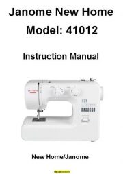 Janome New Home 41012 Sewing Machine Instruction Manual