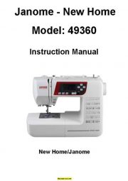 Janome New Home 49360 Sewing Machine Instruction Manual