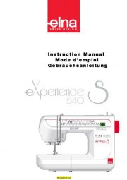 Elna 540s eXperience Sewing Machine Instruction Manual