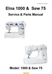 Elna 1000 And Sew 75 Sewing Machine Service-Parts Manual
