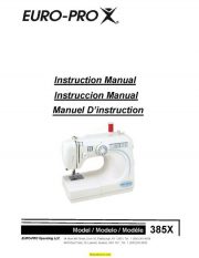 Euro-Pro 385X Sewing Machine Instruction Manual