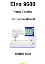 Elna 9600 Haute Couture Sewing Machine Instruction Manual