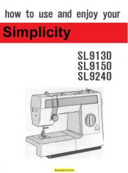 Simplicity 9240 Sewing Machine Instruction Manual
