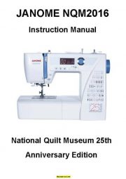 Janome NQM2016 Sewing Machine Instruction Manual