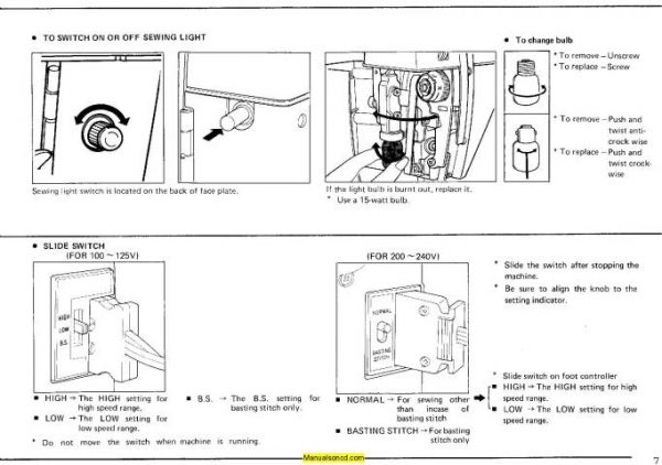 New Home XL-II Sewing Machine Instruction Manual