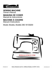 Kenmore 385.16130200 Sewing Machine Instruction Manual