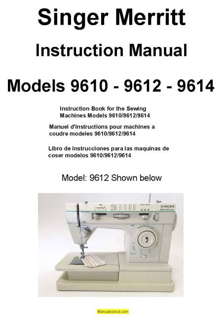 instinkt Ocean Talje Singer 9612 Merritt Sewing Machine Instruction Manual