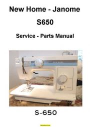 New Home - Janome S650 Sewing Machine Service-Parts Manual