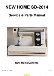 New Home Janome SD-2014 Sewing Machine Service-Parts Manual
