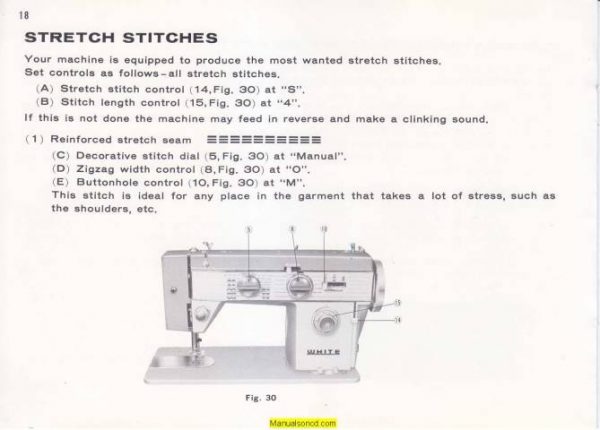White 603 Zigzag Sewing Machine Instruction Manual