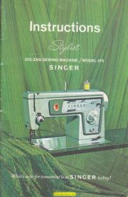 Singer 476 Stylist Sewing Machine Instruction Manual