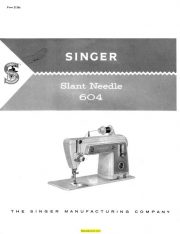 Singer 604 Slant Needle Sewing Machine Instruction Manual