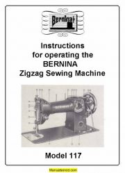 Bernina 117 Zigzag Sewing Machine Instruction Manual