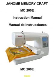 Janome MC200E Sewing Machine Instruction Manual