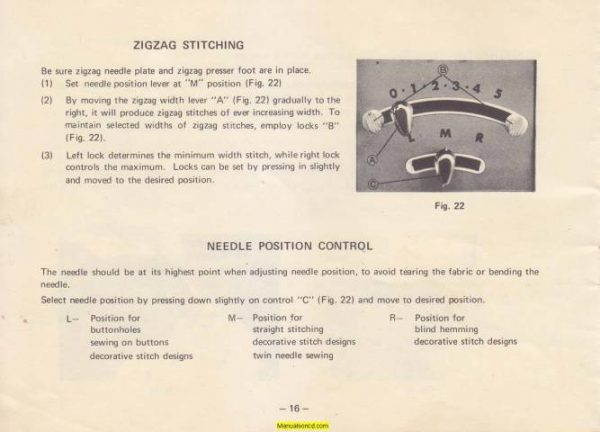 White 955 Sewing Machine Instruction Manual