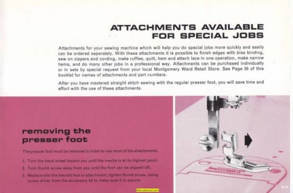 Montgomery Ward UHT-J252 Sewing Machine Manual