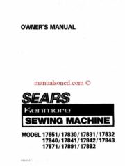 Kenmore 158.17842 - 158.17843 Sewing Machine Manual